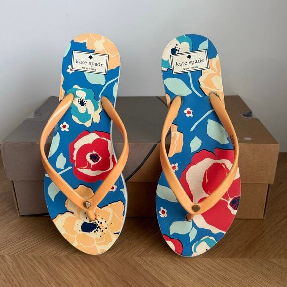 Kate Spade Floral Slides Women Flip Flops Sandal  - SZ 8 - Picture 3 of 8